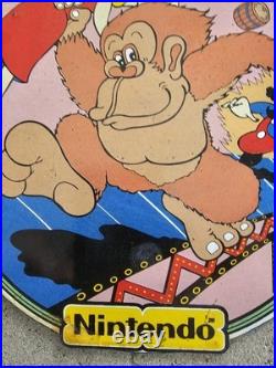 Vintage Nintendo Donkey Kong Barrage Porcelain Dealership Sign 10x8