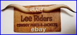 Vintage OLD Cowboy Lee Riders Jeans & Jackets Clothing Display Advertising Sign