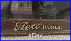 Vintage Oak GARTER Counter Top primitive Store Display FLEXCO GARTERS AAFA