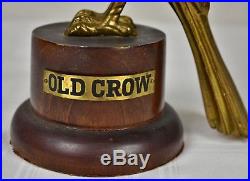 Vintage Old Crow Brass Store Display Bar Whiskey Statue