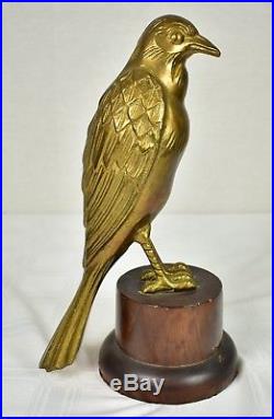 Vintage Old Crow Brass Store Display Bar Whiskey Statue