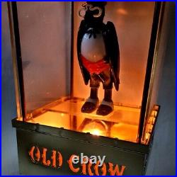 Vintage Old Crow Kentucky Bourbon Whiskey Lighted Sign Store Display