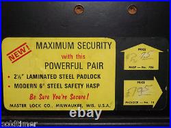 Vintage Old Lock Master Padlock Security Store Counter & Wall Display