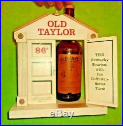 Vintage Old Taylor Bourbon Wooden Store Display & Bottle Merit Display Decor
