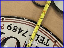 Vintage Optical Shop Glasses Sign Two Piece Rare Porcelain Double Sided