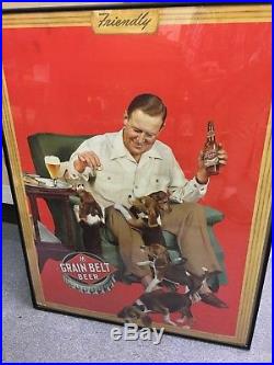 Vintage Original 1943 Grain Belt Beer Store Display Advertisement
