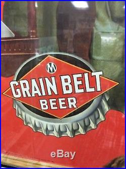 Vintage Original 1943 Grain Belt Beer Store Display Advertisement