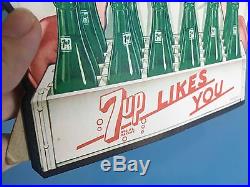 Vintage Original 1948 7-up Advertising Easel Drug Store Display NOS Soda Gas Oil