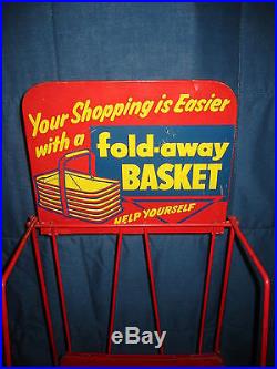 Vintage Original 40's Era F. W. Woolworths 5 And 10 Shopping Basket Display Rare