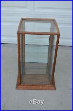 Vintage Original Antique Oak Glass Tower Display Case Showcase Store Display