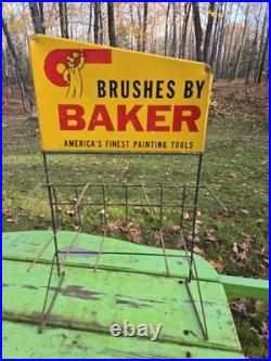 Vintage Original Baker Paint Brush Countertop Store Display
