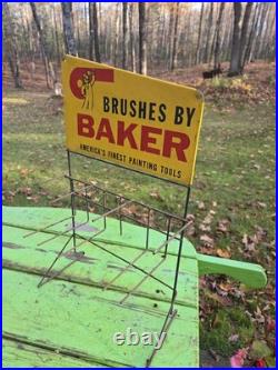 Vintage Original Baker Paint Brush Countertop Store Display