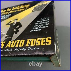 Vintage Original Early Auto Service Station Graphic Buss Auto Fuse Display Sign