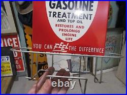 Vintage Original Stp Gas Treatment Can Rack With Sign Nos Near Mint