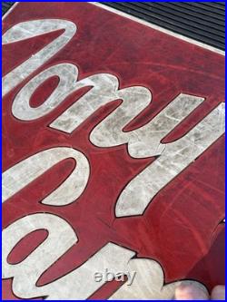 Vintage Original Tony Lama Boots Advertisement Floor Mat Rug Sign Store Display