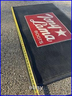 Vintage Original Tony Lama Boots Advertisement Floor Mat Rug Sign Store Display