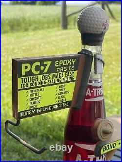 Vintage PC-7 Epoxy Paste Display A Treat Soda Bottle Rare Hardware Display PA