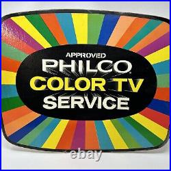 Vintage PHILCO COLOR TV SERVICE EASEL BACK STORE DISPLAY Very htf