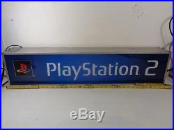 Vintage PLAYSTATION 2 PS2 VIDEO GAME Console LIGHT-UP SIGN Store Display