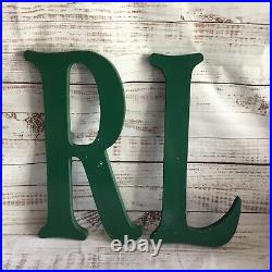 Vintage POLO Ralph Lauren R L Large Green Letters Advertising Store Display Sign