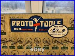 Vintage PROTO Tools Sockets & Ratchets Indy 500 Store Display Rack Board Sign