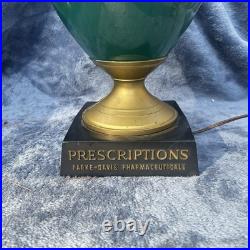 Vintage Parke Davis Pharmaceuticals Prescriptions Light up Counter Top Display
