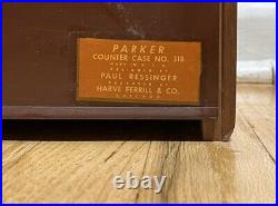 Vintage Parker Pen Wood & Glass No. 318 Display Case By Ressinger, Ferrill & Co