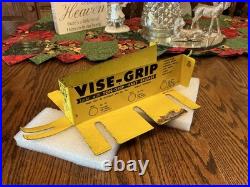 Vintage Peterson Vise Grip Store Display, Yellow Metal Wall Rack, Dewitt, NE, used