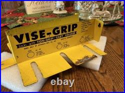 Vintage Peterson Vise Grip Store Display, Yellow Metal Wall Rack, Dewitt, NE, used