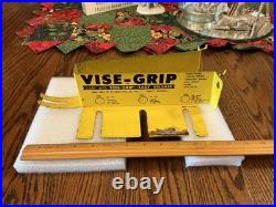 Vintage Peterson Vise Grip Store Display, Yellow Metal Wall Rack, Dewitt, NE, used