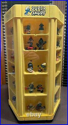 Vintage Peyo Turntable 84 Smurf Store Display Collectors Center Original Figures