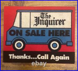 Vintage Philadelphia Inquirer Newspaper Advertising Carpet Counter Top Sign