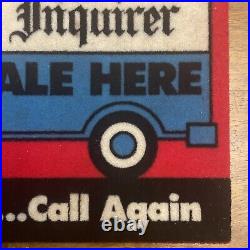 Vintage Philadelphia Inquirer Newspaper Advertising Carpet Counter Top Sign