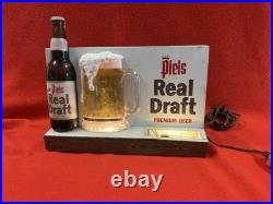 Vintage Piels Real Draft Advertising Bar Display Bubbler Sign Working