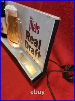 Vintage Piels Real Draft Advertising Bar Display Bubbler Sign Working