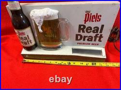 Vintage Piels Real Draft Advertising Bar Display Bubbler Sign Working
