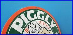 Vintage Piggly Wiggly Porcelain Gas General Store Grocery Market Display Sign