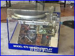 Vintage Pioneer PL-570 Turntable Mirror Store Display Super rare! Functions
