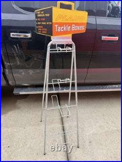Vintage Plano Tackle Boxes Store Display Rack Advertising Sign Fishing 58