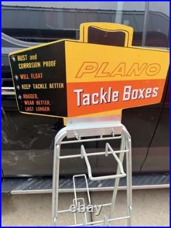 Vintage Plano Tackle Boxes Store Display Rack Advertising Sign Fishing 58