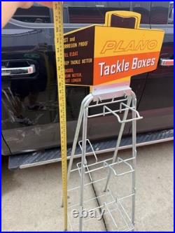 Vintage Plano Tackle Boxes Store Display Rack Advertising Sign Fishing 58