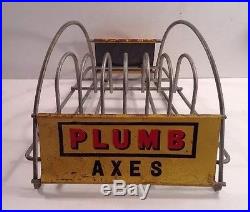 Vintage Plumb Axe Display Rack Holder Store Sign