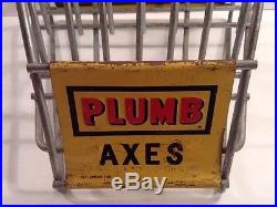 Vintage Plumb Axe Display Rack Holder Store Sign