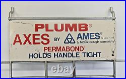 Vintage Plumb Axe Metal Sign Display Rack