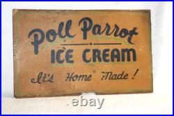 Vintage Poll Parrot Ice Cream Advertising Sign
