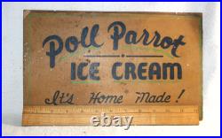 Vintage Poll Parrot Ice Cream Advertising Sign