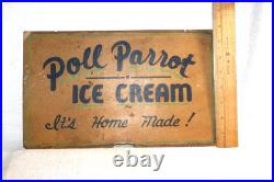 Vintage Poll Parrot Ice Cream Advertising Sign