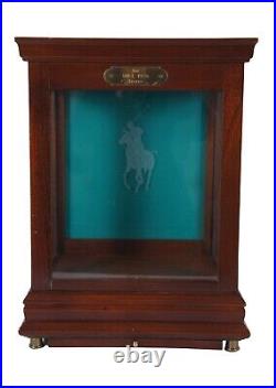 Vintage Polo Ralph Lauren Mahogany Display Case Glass Front Showcase Curio 20