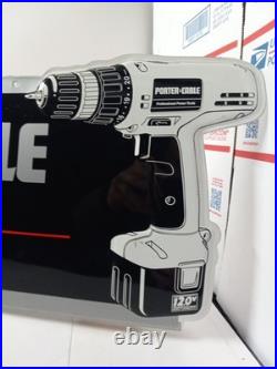 Vintage Porter-Cable Metal Embossed Sign Hardware Display Advertising RARE