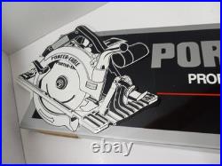 Vintage Porter-Cable Metal Embossed Sign Hardware Display Advertising RARE
